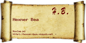 Hexner Bea névjegykártya